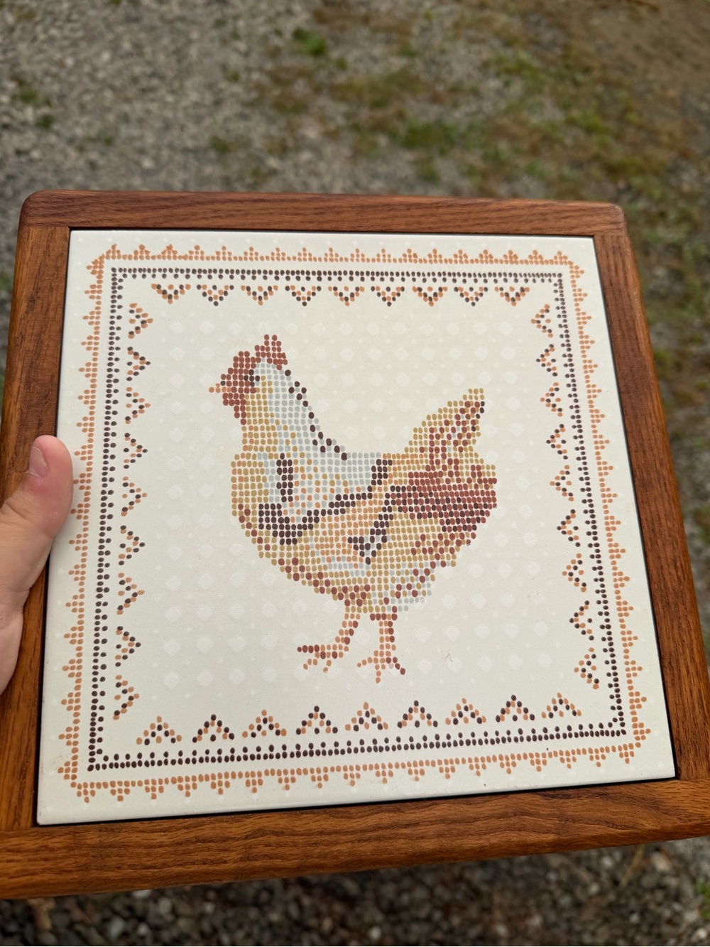 Vtg | Chicken Tile Wall Hanging